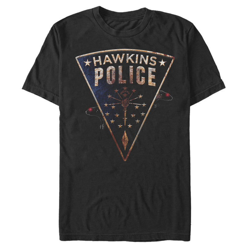 Men's Stranger Things Hawkins Police Rat Crest T-Shirt