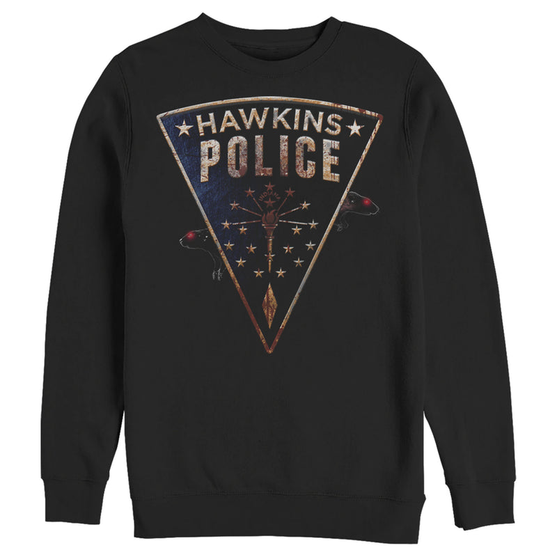 Men's Stranger Things Hawkins Police Rat Crest Sweatshirt