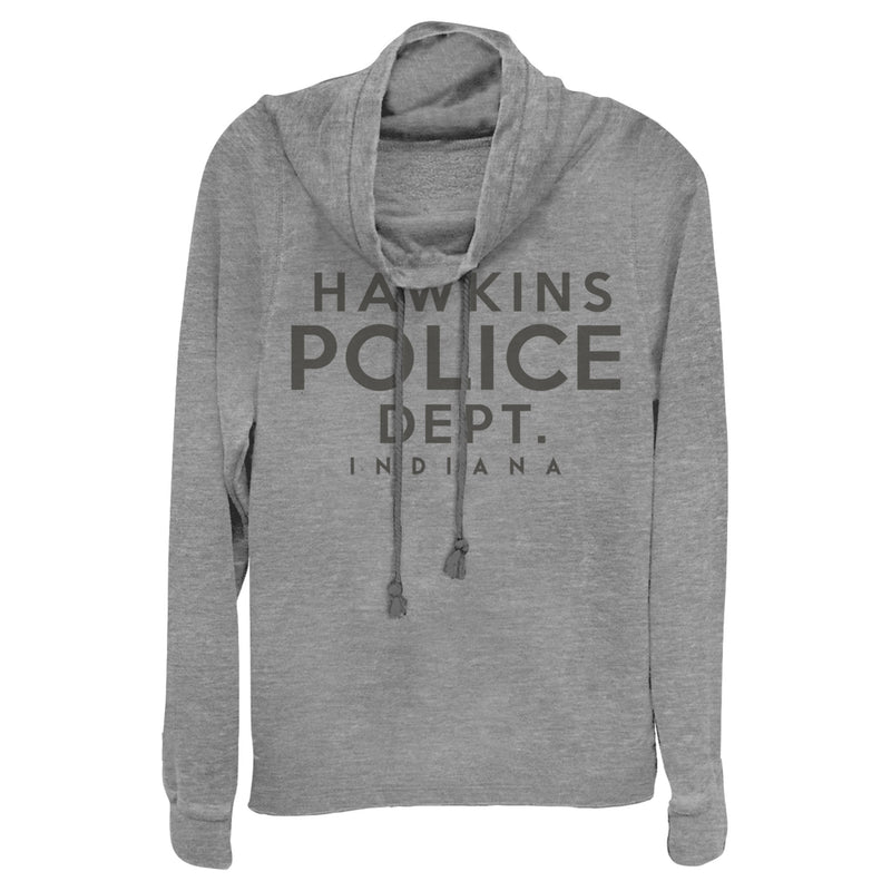 Junior's Stranger Things Hawkins Police Department Cowl Neck Sweatshirt