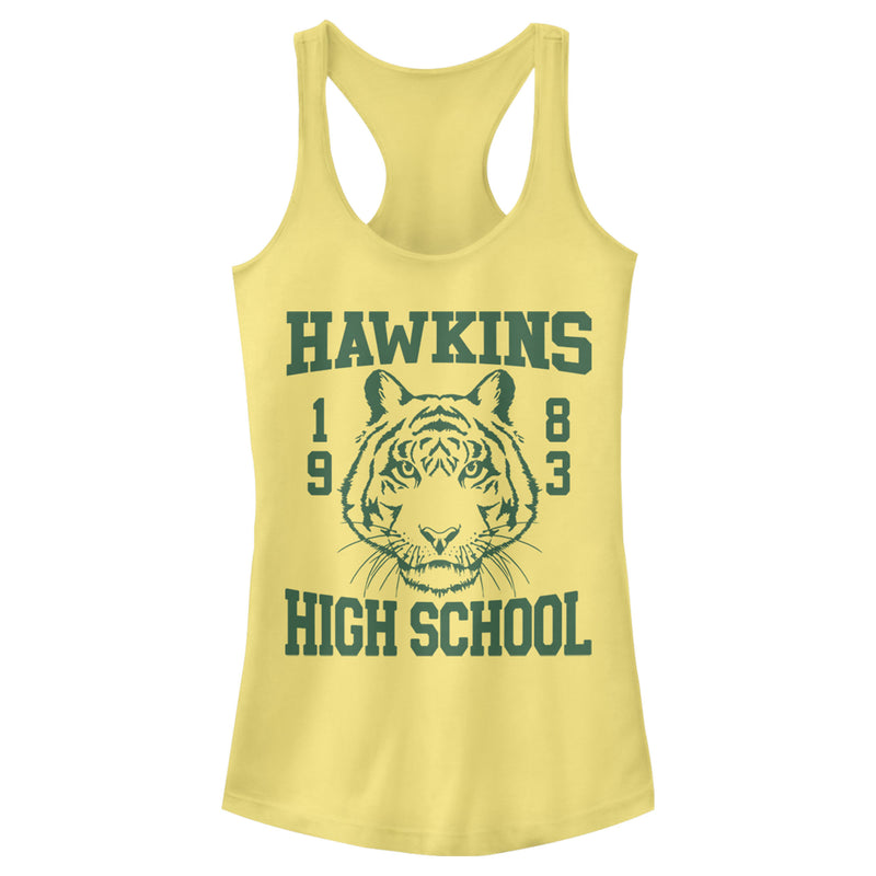 Junior's Stranger Things Hawkins High School Tiger 1983 Racerback Tank Top