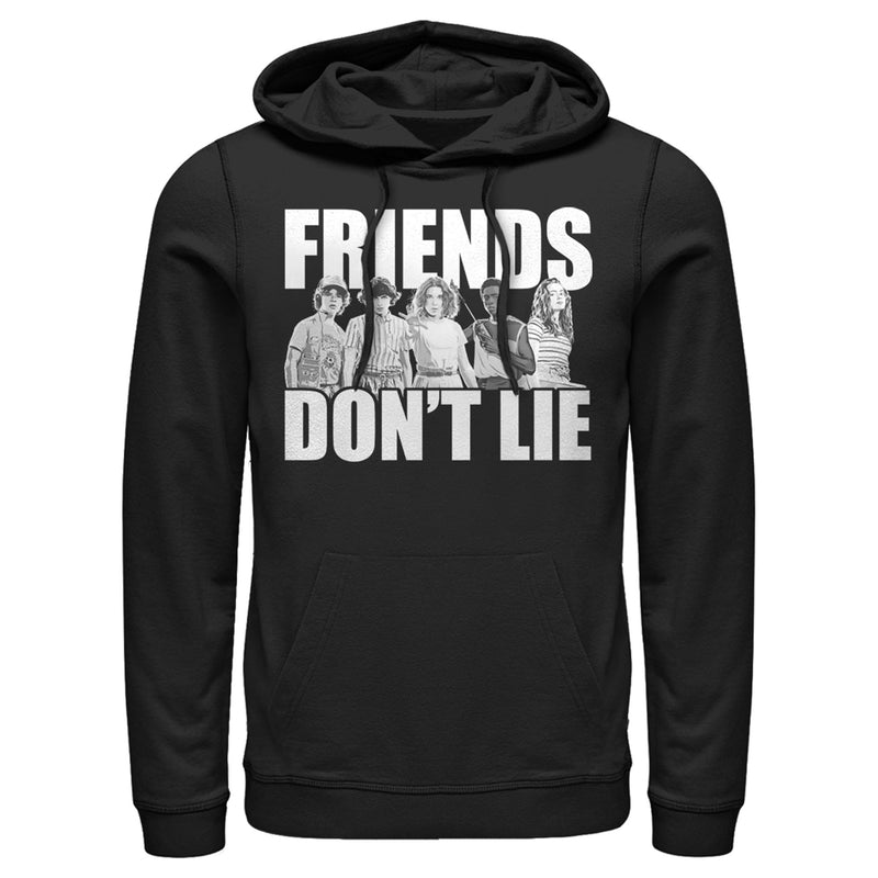 Men's Stranger Things Friends Don't Lie Character Pose Pull Over Hoodie