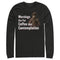 Men's Stranger Things Hopper Coffee and Contemplation Long Sleeve Shirt