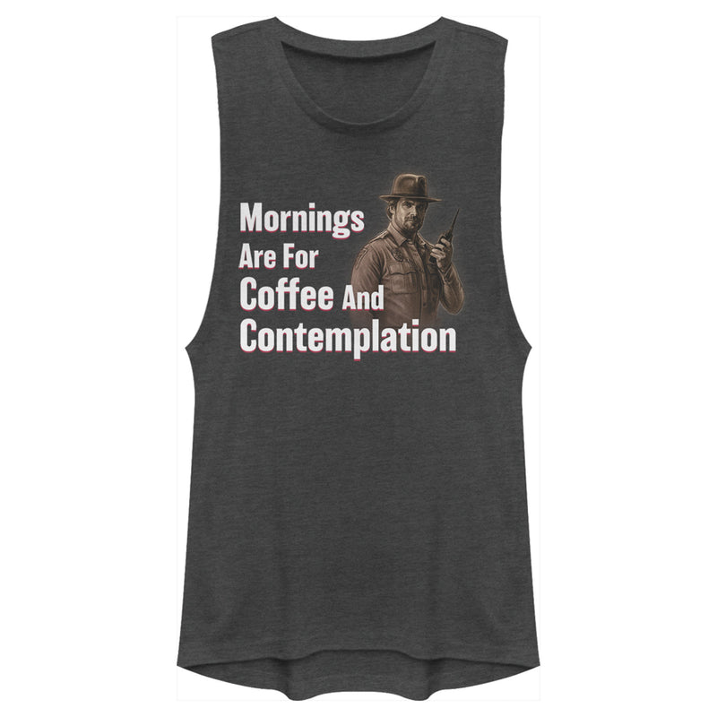 Junior's Stranger Things Hopper Coffee and Contemplation Festival Muscle Tee