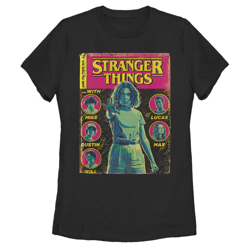 Women's Stranger Things Group Shot Comic Cover T-Shirt