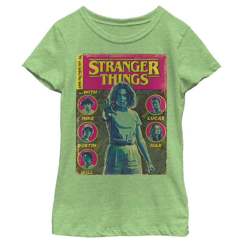 Girl's Stranger Things Vintage Comic Book Cover T-Shirt