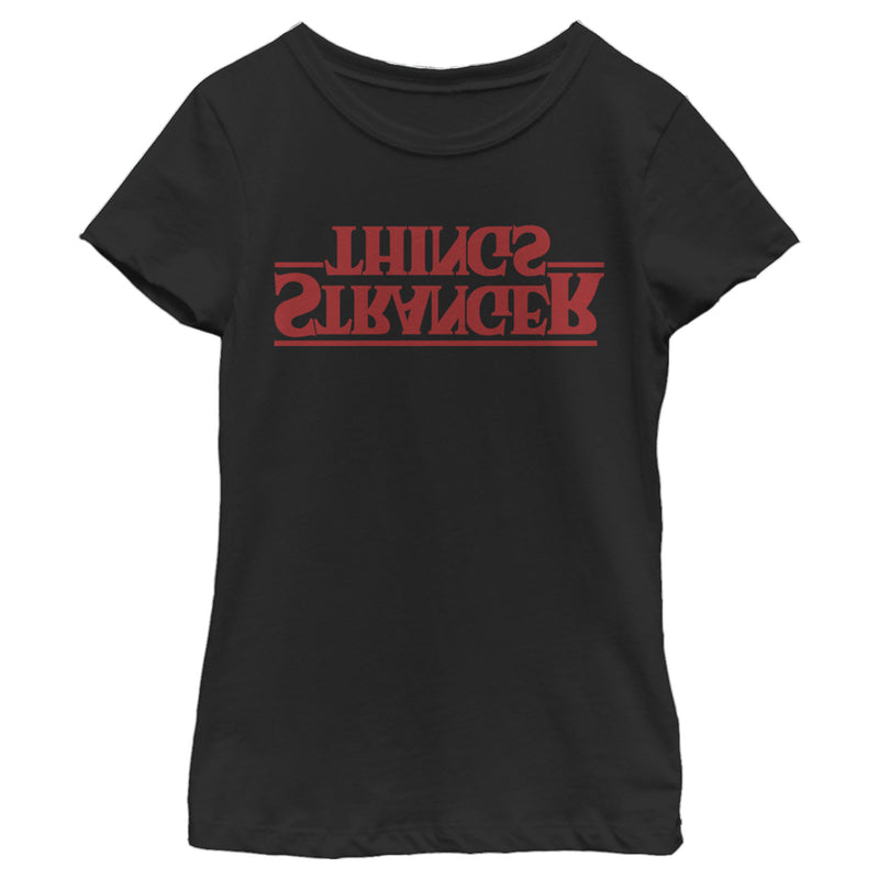 Girl's Stranger Things Upside Down Logo T-Shirt