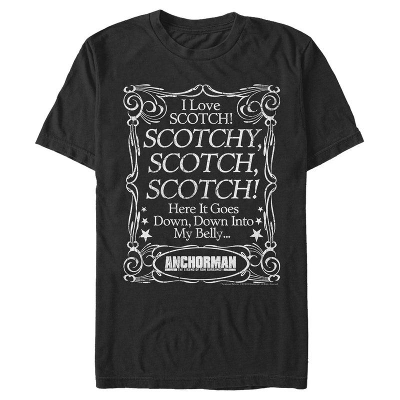 Men's Anchorman Scotch Down in My Belly T-Shirt