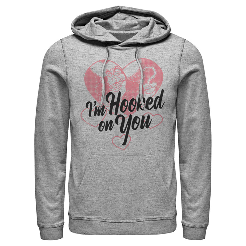 Men's Peter Pan Valentine's Day Captain Hook I'm Hooked on You Pull Over Hoodie