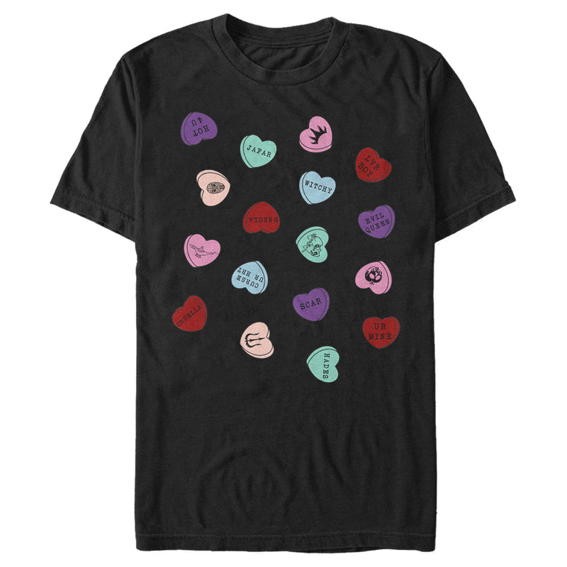 Men's Disney Villains Valentine's Day Candy Hearts T-Shirt