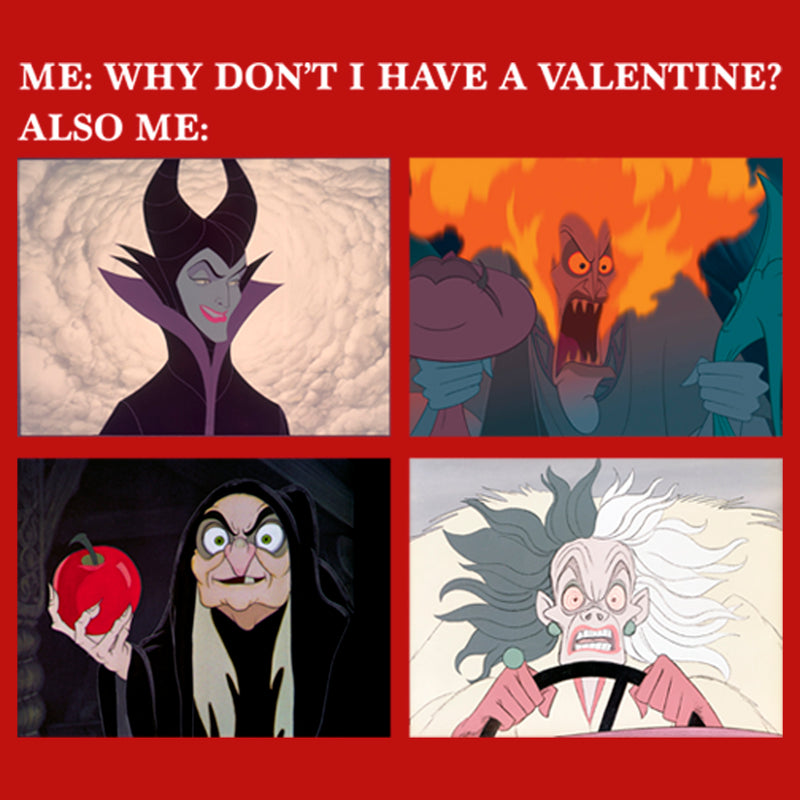 Junior's Disney Villains Valentine's Day Meme EVIL T-Shirt