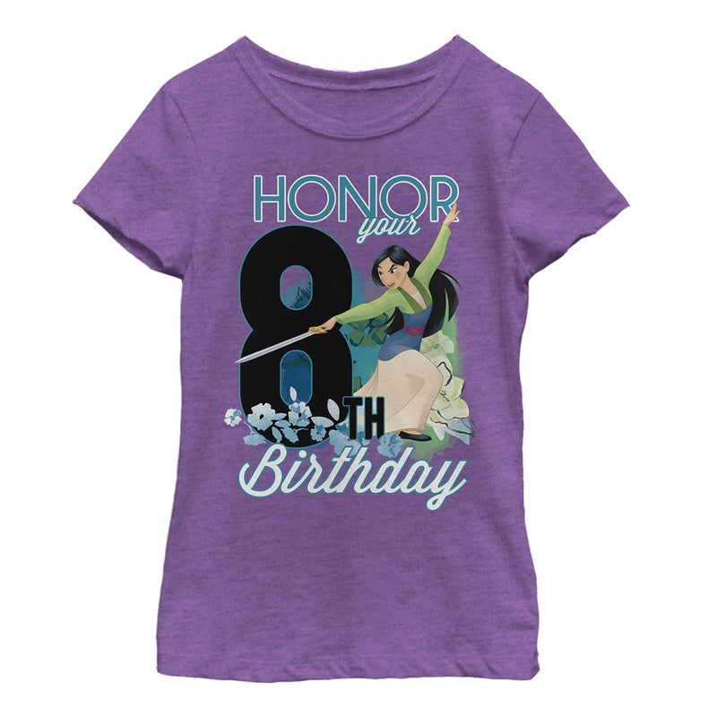 Girl's Mulan Honor Your 8th Birthday T-Shirt