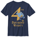 Boy's Aladdin Genie 4th Birthday Wishes T-Shirt