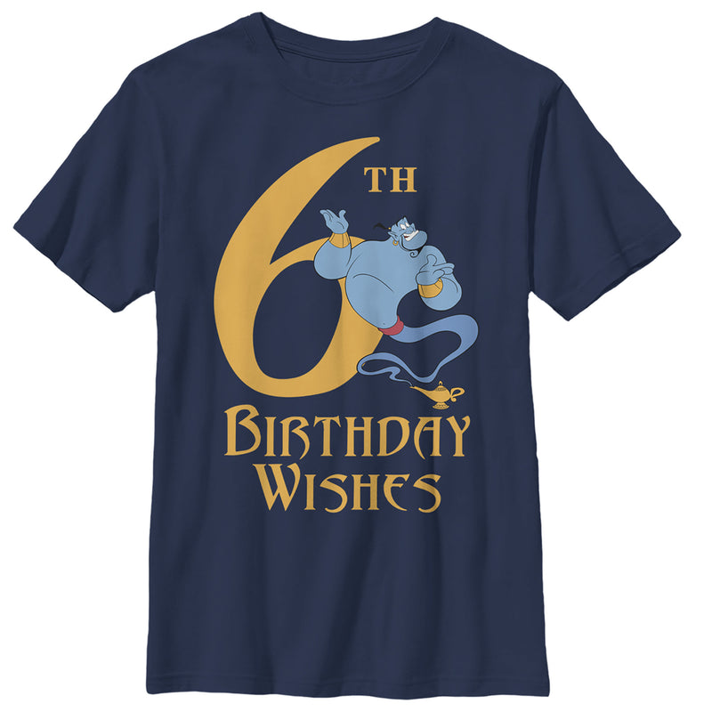 Boy's Aladdin Genie 6th Birthday Wishes T-Shirt