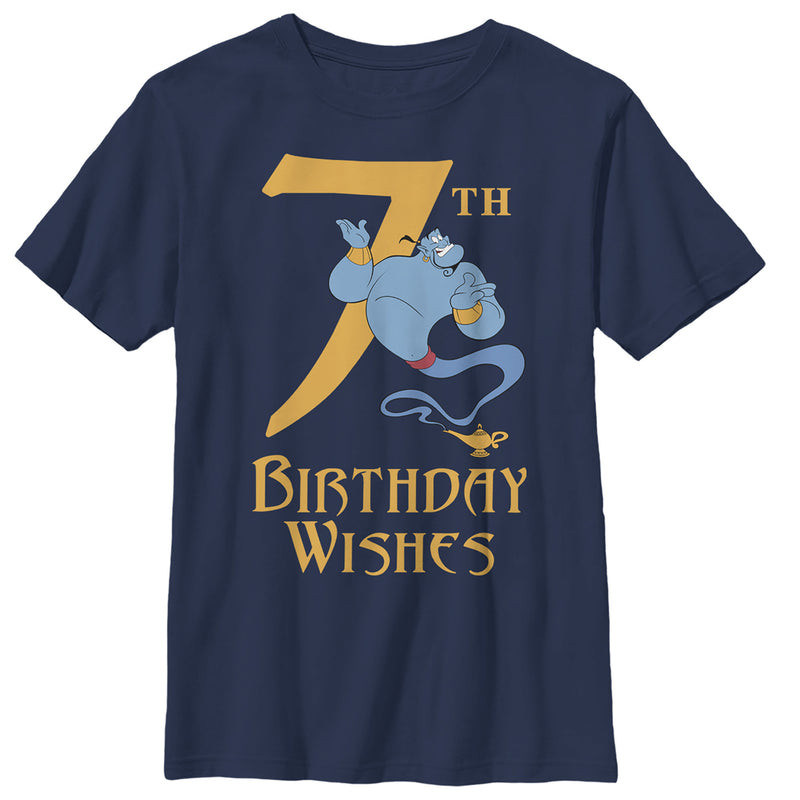 Boy's Aladdin Genie 7th Birthday Wishes T-Shirt