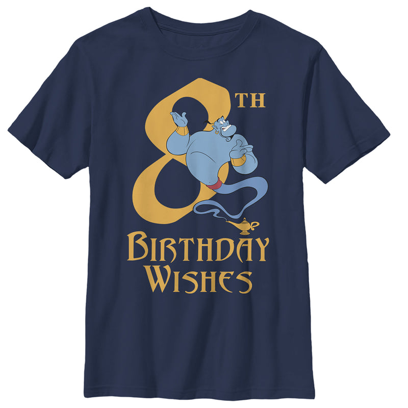 Boy's Aladdin Genie 8th Birthday Wishes T-Shirt