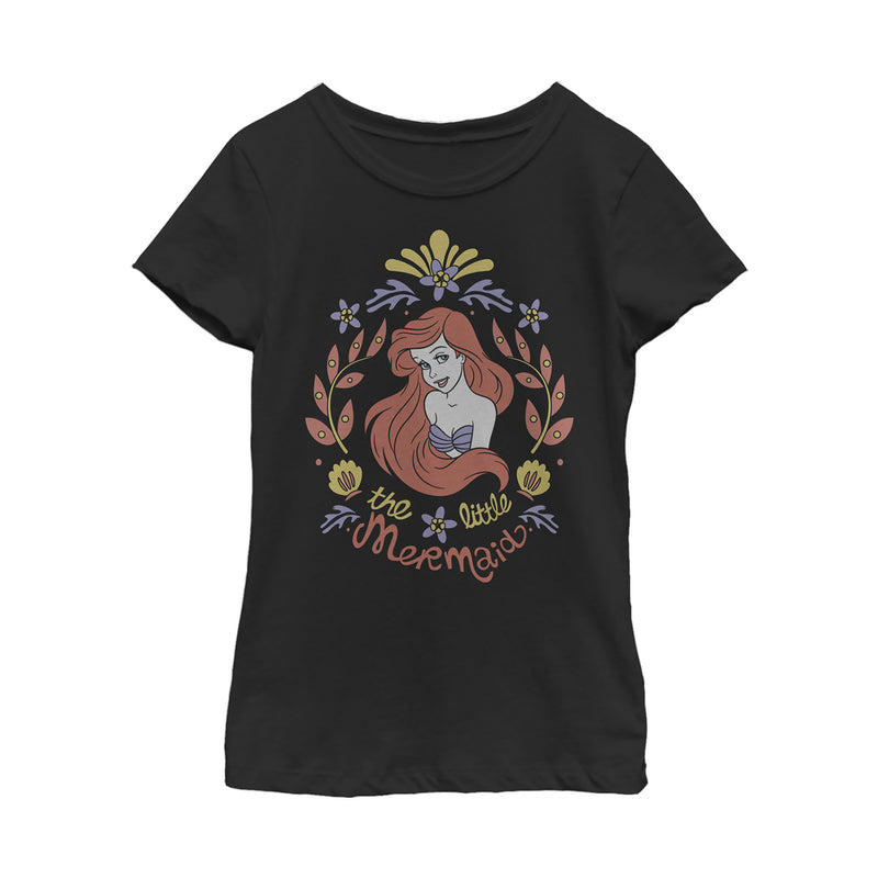 Girl's The Little Mermaid Ariel Seaweed Frame T-Shirt