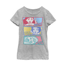 Girl's Disney Princesses Cartoon Panels T-Shirt