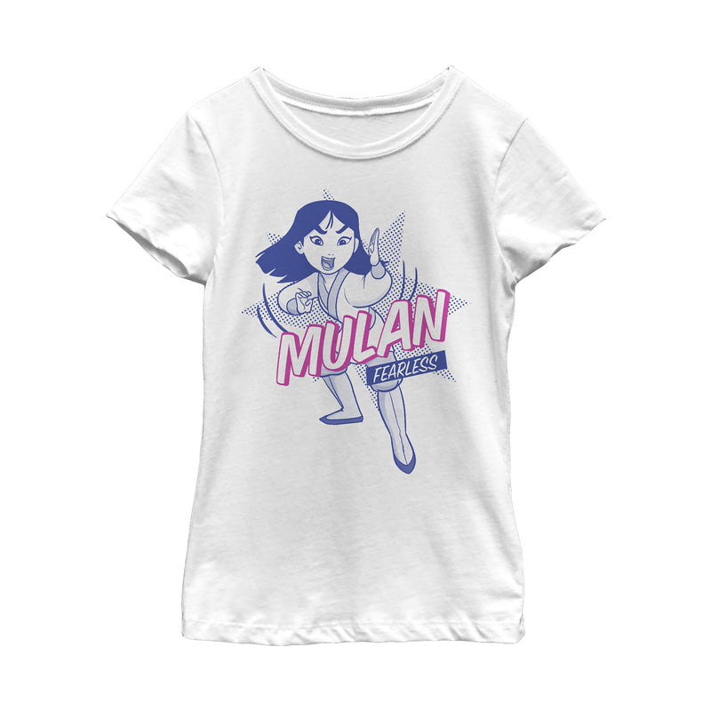 Girl's Mulan Fearless Pop Art T-Shirt