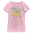 Girl's Lion King Simba No Worries Distressed T-Shirt