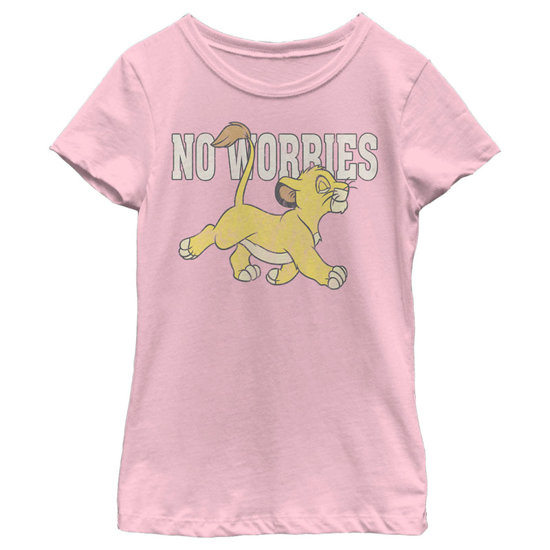 Girl's Lion King Simba No Worries Distressed T-Shirt