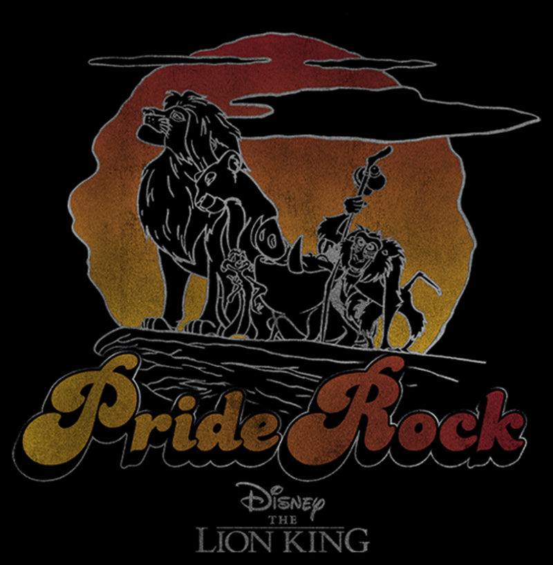 Boy's Lion King Retro Pride Rock Line Art T-Shirt