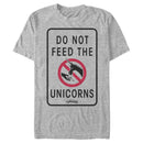 Men's Onward Do Not Feed Unicorn Warning T-Shirt