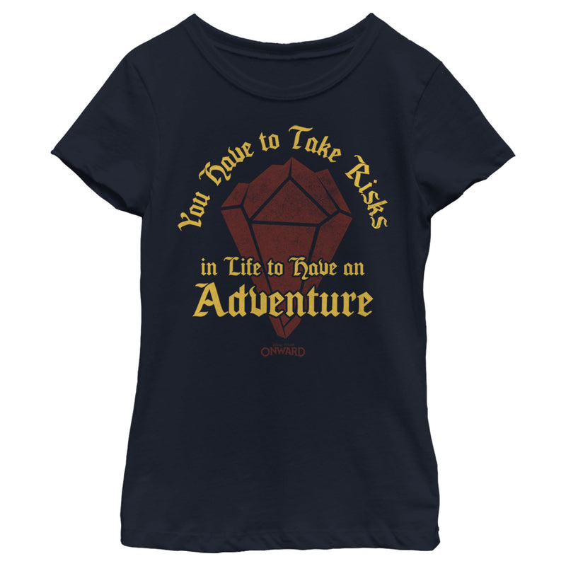 Girl's Onward Take Risks to Have Adventure T-Shirt
