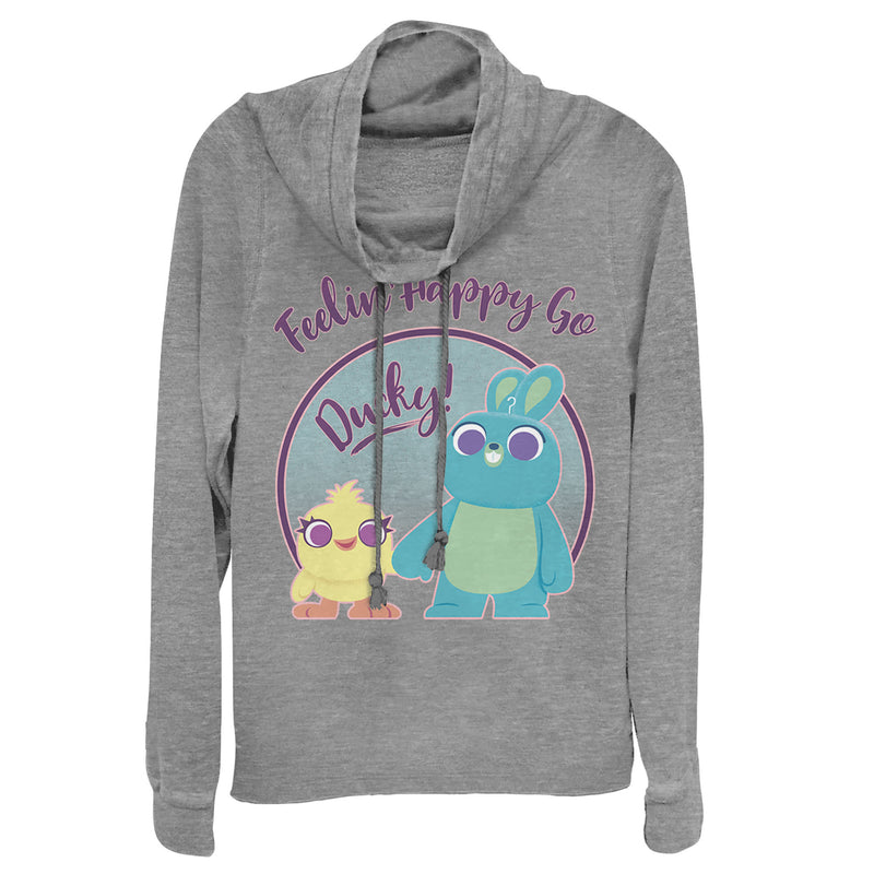 Junior's Toy Story Ducky & Bunny Feelin' Happy Cowl Neck Sweatshirt