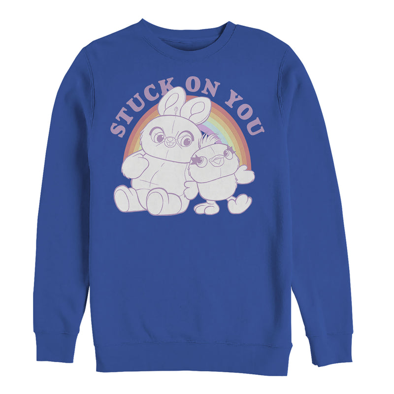 Men's Toy Story Ducky & Bunny Stuck on You Rainbow Sweatshirt