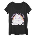 Women's Toy Story Ducky & Bunny Stuck on You Rainbow Scoop Neck