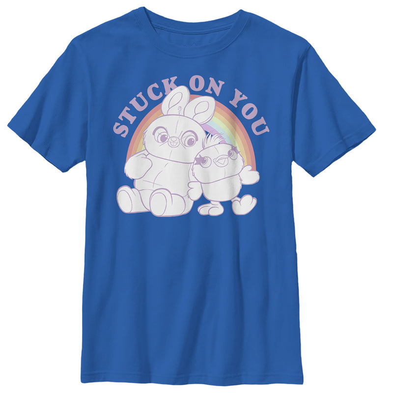 Boy's Toy Story Ducky & Bunny Stuck on You Rainbow T-Shirt