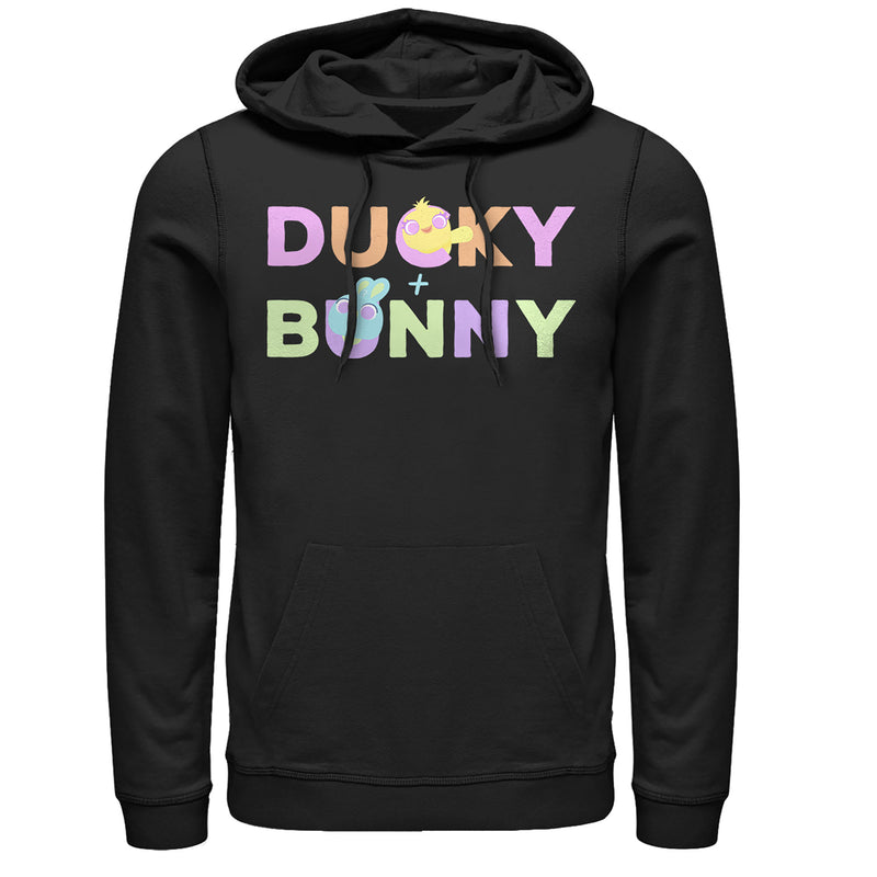 Men's Toy Story Ducky & Bunny Rainbow Text Pull Over Hoodie