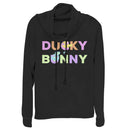 Junior's Toy Story Ducky & Bunny Rainbow Text Cowl Neck Sweatshirt