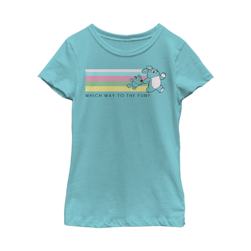 Girl's Toy Story Ducky & Bunny Fun Rainbow Race T-Shirt