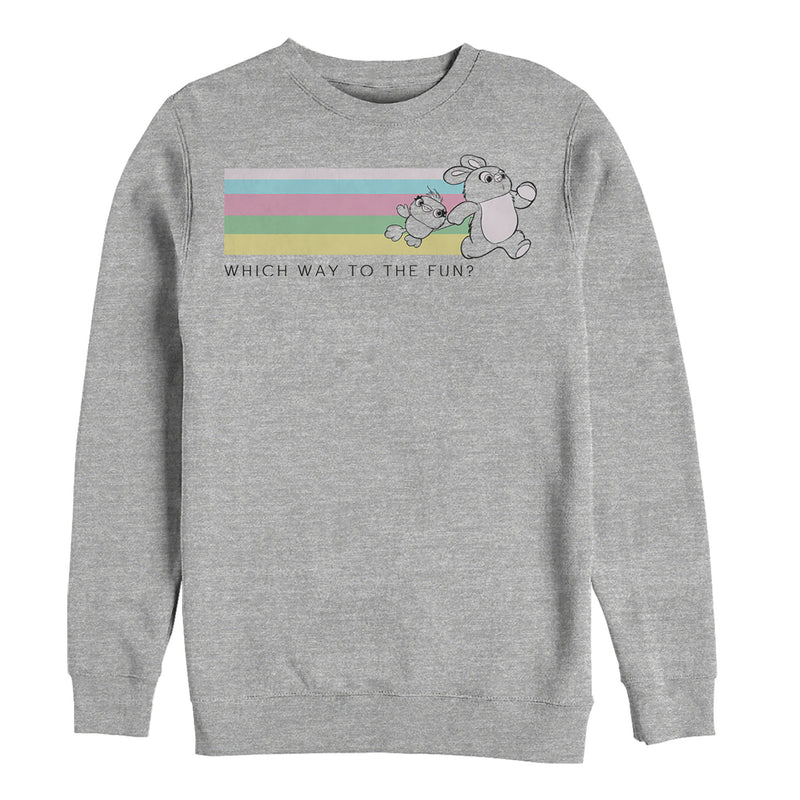 Men's Toy Story Ducky & Bunny Fun Rainbow Race Sweatshirt