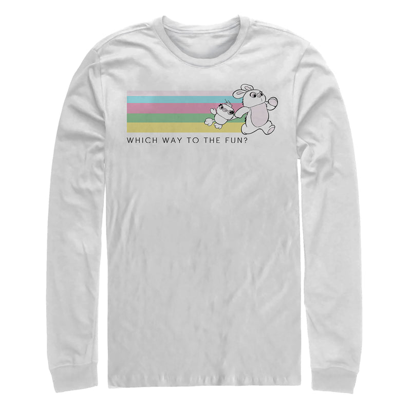 Men's Toy Story Ducky & Bunny Fun Rainbow Race Long Sleeve Shirt