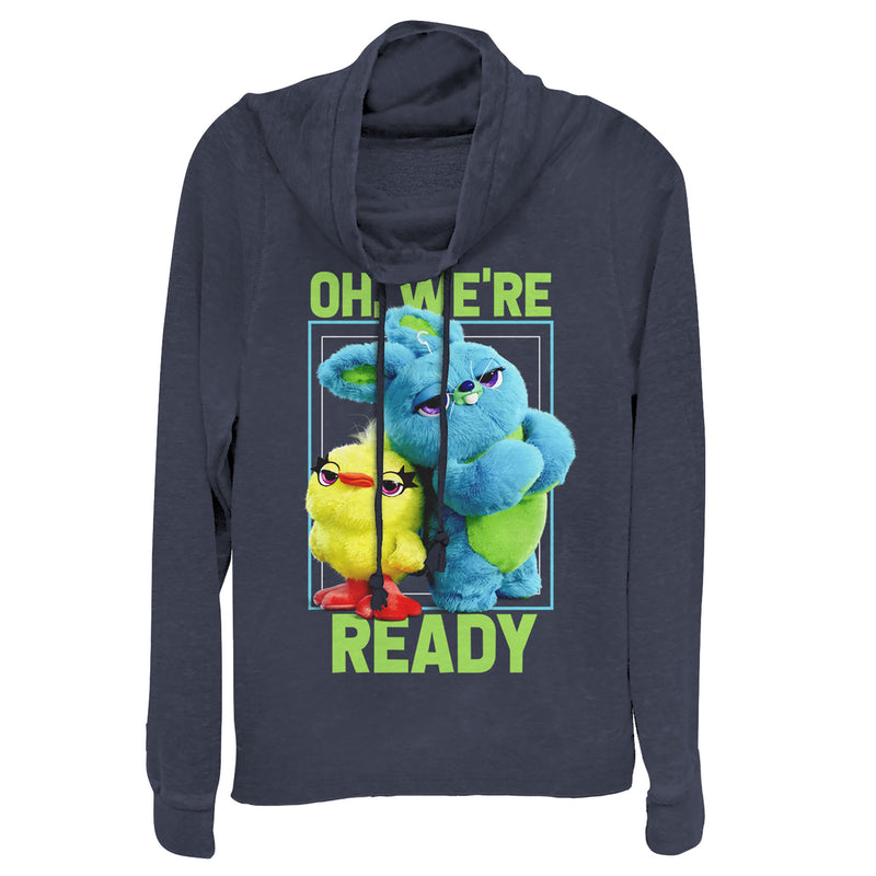 Junior's Toy Story Ducky & Bunny Ready Pose Cowl Neck Sweatshirt