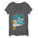 Women's Toy Story Happy Go Ducky & Bunny Scoop Neck