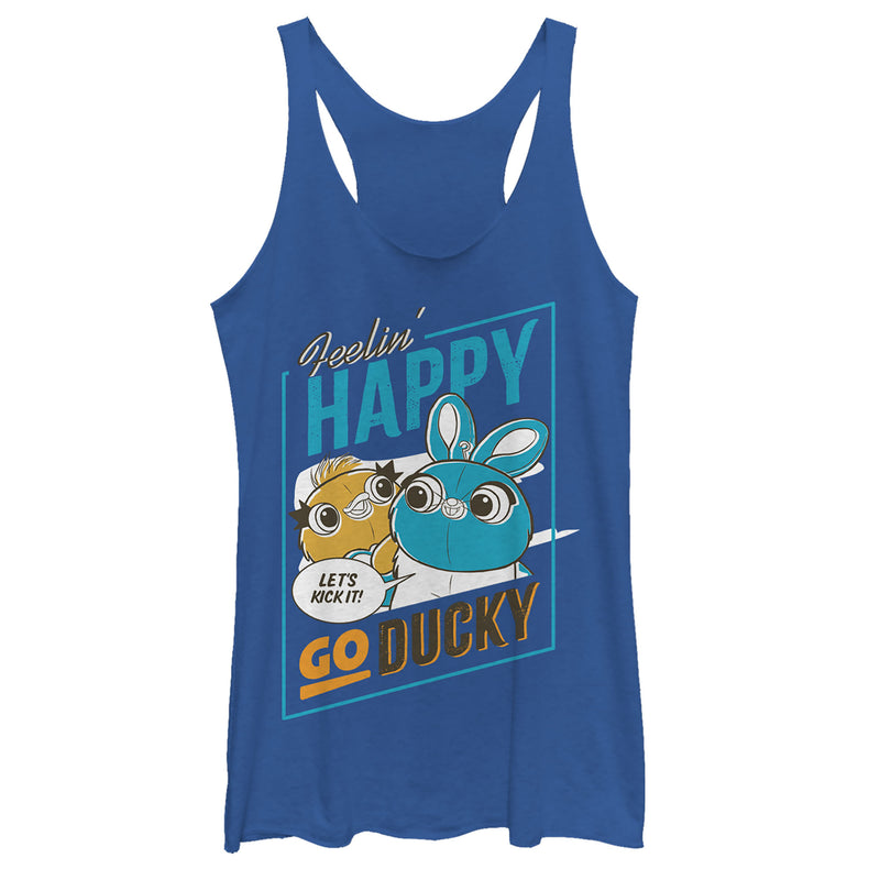 Women's Toy Story Happy Go Ducky & Bunny Racerback Tank Top