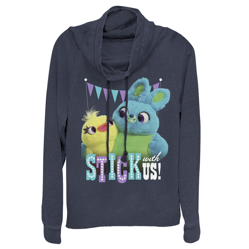 Junior's Toy Story Ducky & Bunny Stick With Us BFF Cowl Neck Sweatshirt