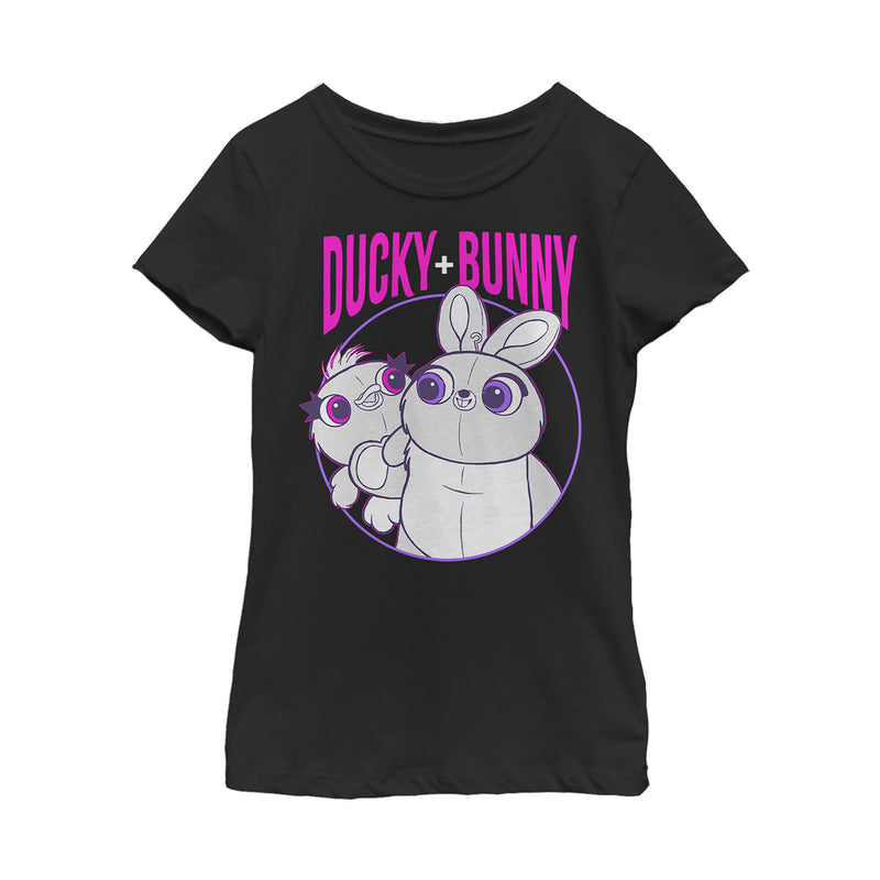 Girl's Toy Story Ducky & Bunny Circle Portrait T-Shirt