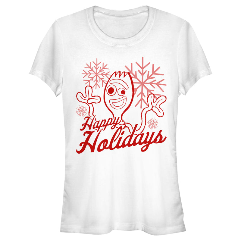 Junior's Toy Story Forky Happy Holidays T-Shirt