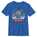 Boy's Toy Story Christmas Alien Snow Globe T-Shirt