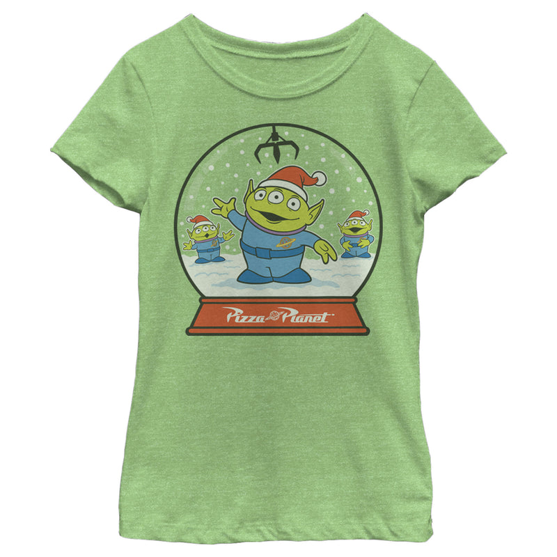 Girl's Toy Story Christmas Alien Snow Globe T-Shirt