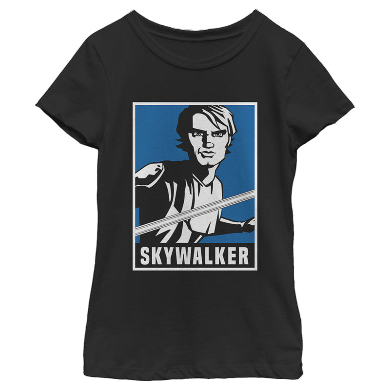 Girl's Star Wars: The Clone Wars Luke Skywalker Poster T-Shirt