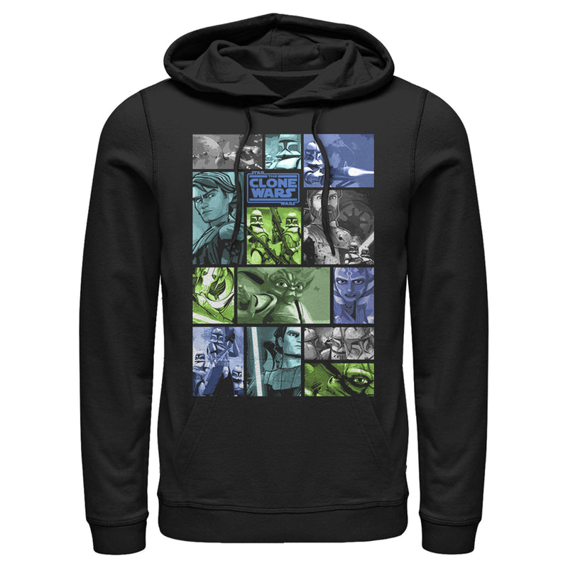 Men's Star Wars: The Clone Wars Group Shot Panels Pull Over Hoodie