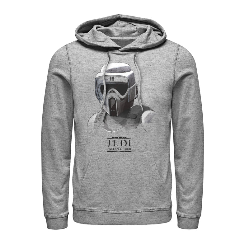 Men's Star Wars Jedi: Fallen Order Grayscale Scout Trooper Pull Over Hoodie