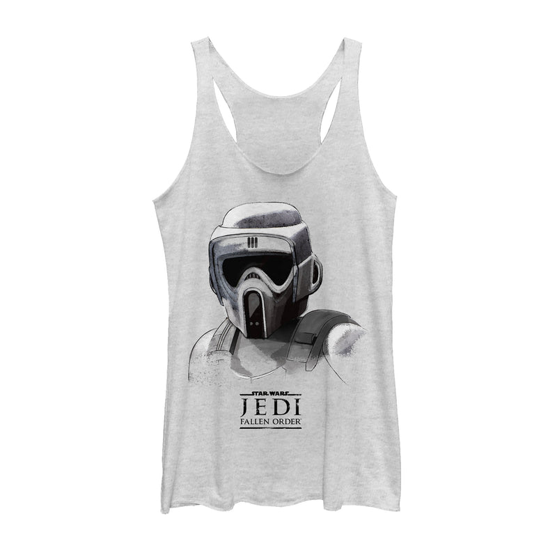 Women's Star Wars Jedi: Fallen Order Grayscale Scout Trooper Racerback Tank Top