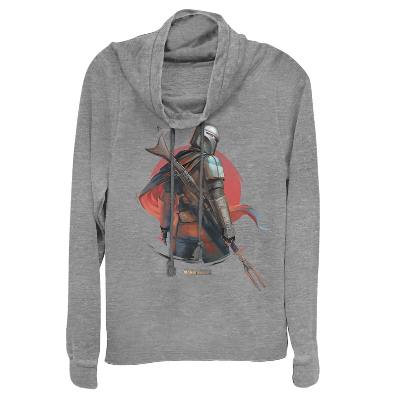 Junior's Star Wars: The Mandalorian Dusty Sunset Cowl Neck Sweatshirt