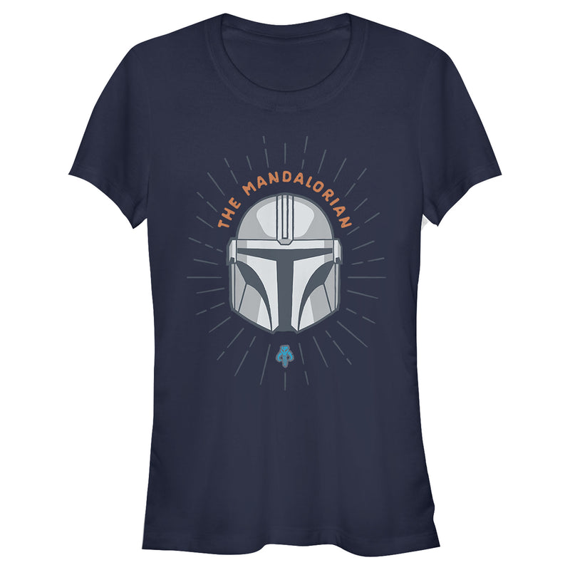 Junior's Star Wars: The Mandalorian Helmet Cartoon T-Shirt